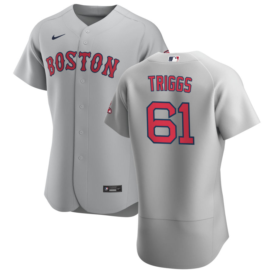 Boston Red Sox #61 Andrew Triggs Men Nike Gray Road 2020 Authentic Team MLB Jersey->boston red sox->MLB Jersey